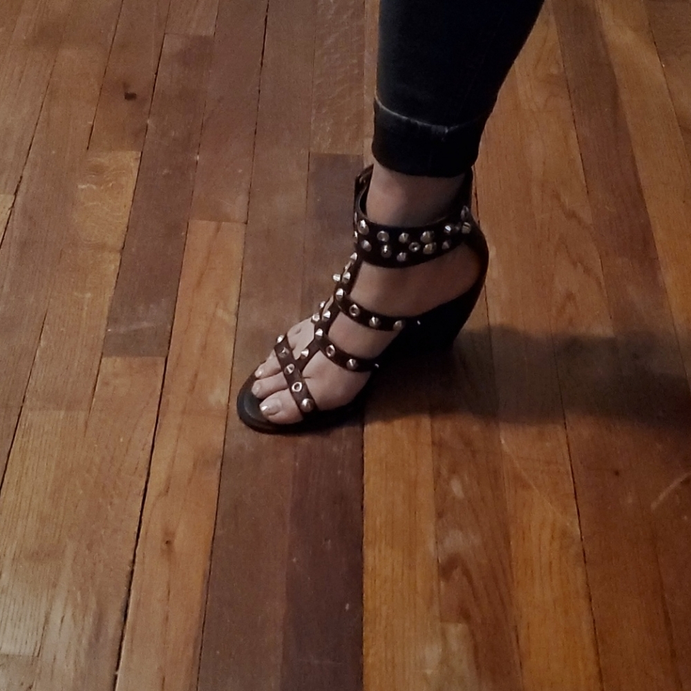 Black spikey heels